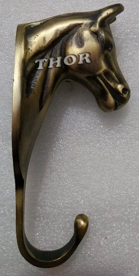 Vintage Brass Horse Head Hook