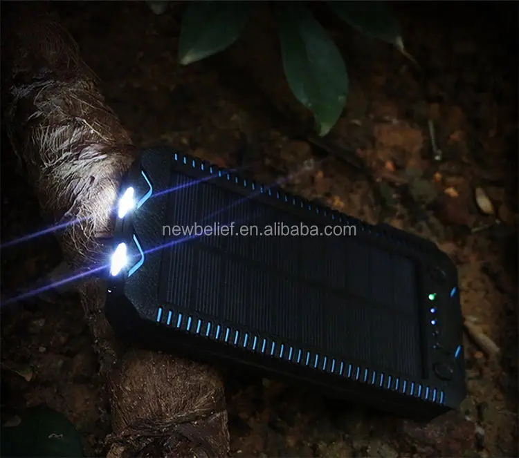 Новый курильщик Зажигалка power bank зарядное устройство мобильного зарядного устройства 20000 мА/ч, литий-ионный аккумулятор водонепроницаемое солнечное зарядное устройство Power Bank со светодиодным фонариком