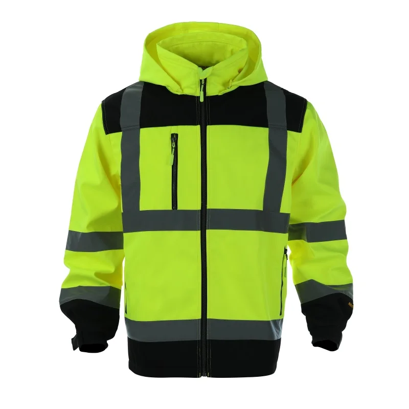 Reflective Safety Fluorescent Orange Reflective Safety Fleece First Aid Ambulance Jacket Security Jacket for Mens and Ladies