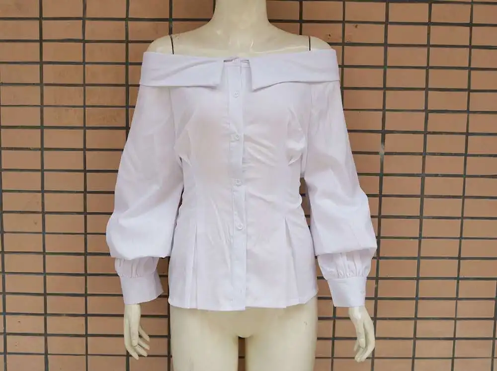 New Stylish Young Girls Wearing Long Sleeve American Style Fancy White Tops and Blouses
