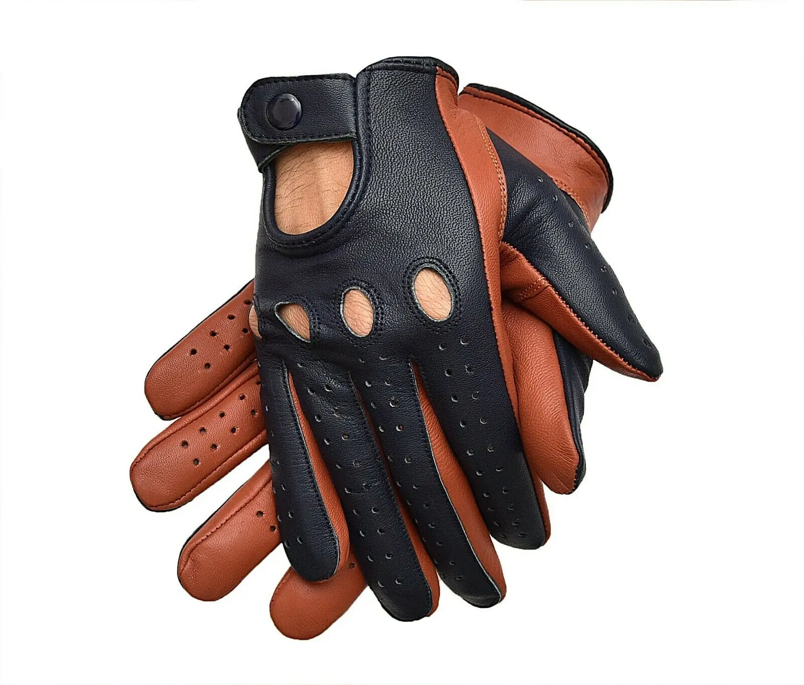 MEN'S REAL SHEEP LEATHER CAR DRIVING TRUCKING RIDING GLOVES