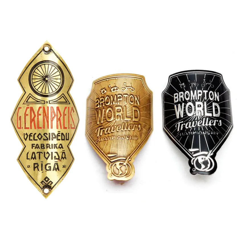 ヴィンテージソフトename自転車ヘッドバッジカスタムメタルバイク