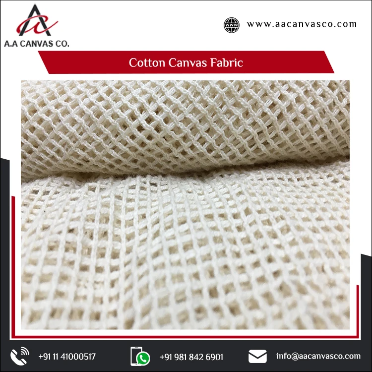 New Woven Organic Lightweight Cotton Canvas Mesh Fabric-High Quality for Home Decor & Bags