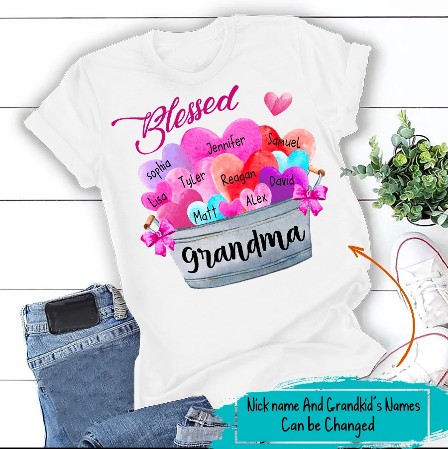 Blessed Grandma Heart Personalized T Shirt Buy Personalized T Shirt Summer T Shirt T Shirt Product On Alibaba Com