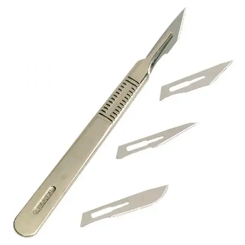 手术剑鱼手术刀bp手柄带4个刀片金属不锈钢手术刀手柄手术器械ce