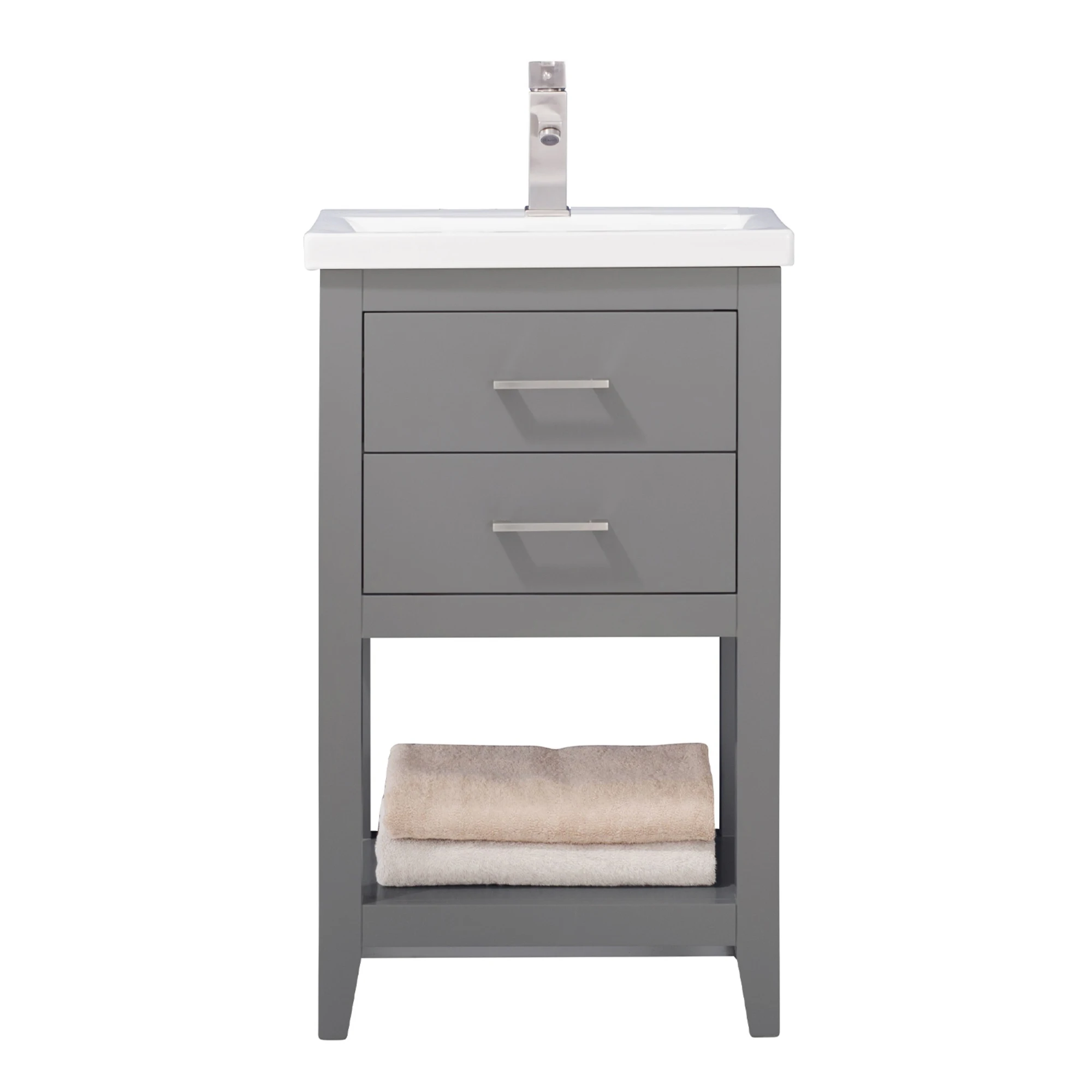 Design Element Cara 20 Single Sink Vanity In Gray Made With Solid