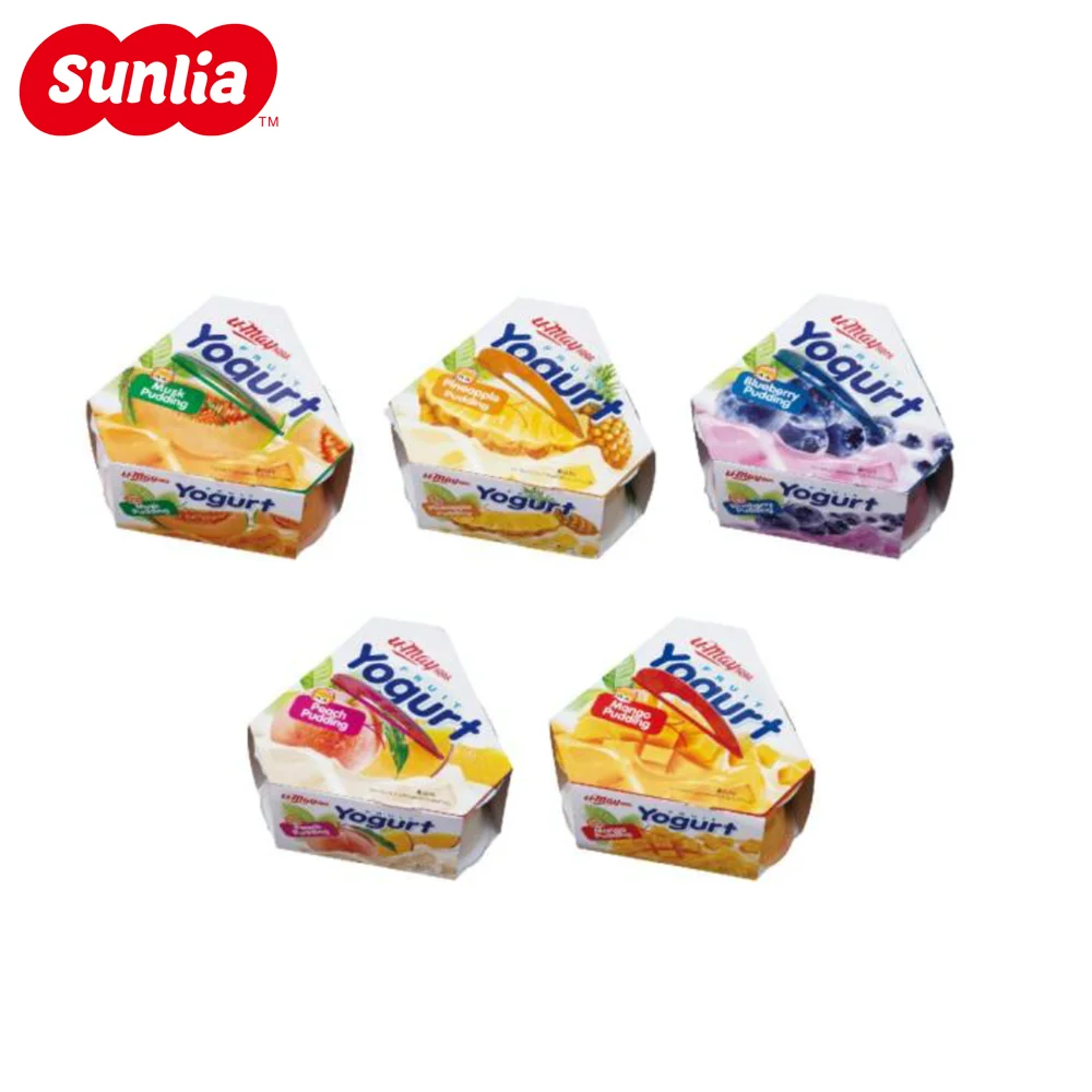 Fruit Flavor Jelly Pudding Desserts 110g Cup Yogurt Pudding Kids Snack Items