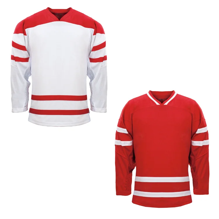 Green Red White Custom Blank Hockey Jerseys Wholesale