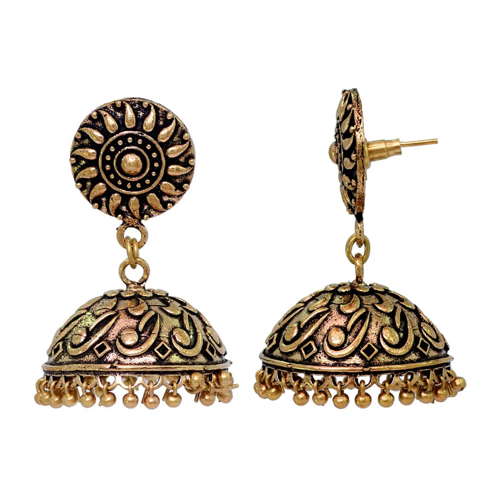 Indian Bollywood Gold Plated Earring Jumka Jumki Drop Traditional oxidized 