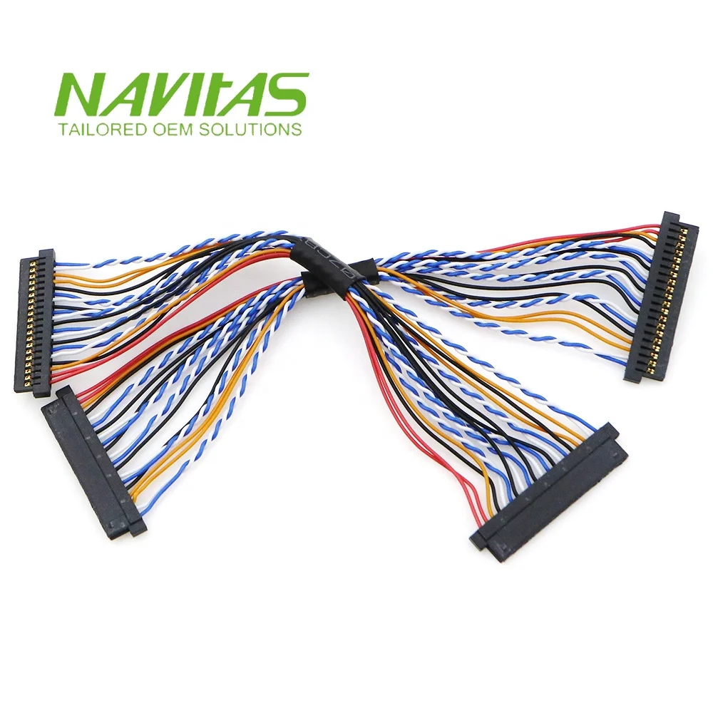 LVDS Cable 20 Pin JAE FIS20S Connector Customized Cable for LCD Panel