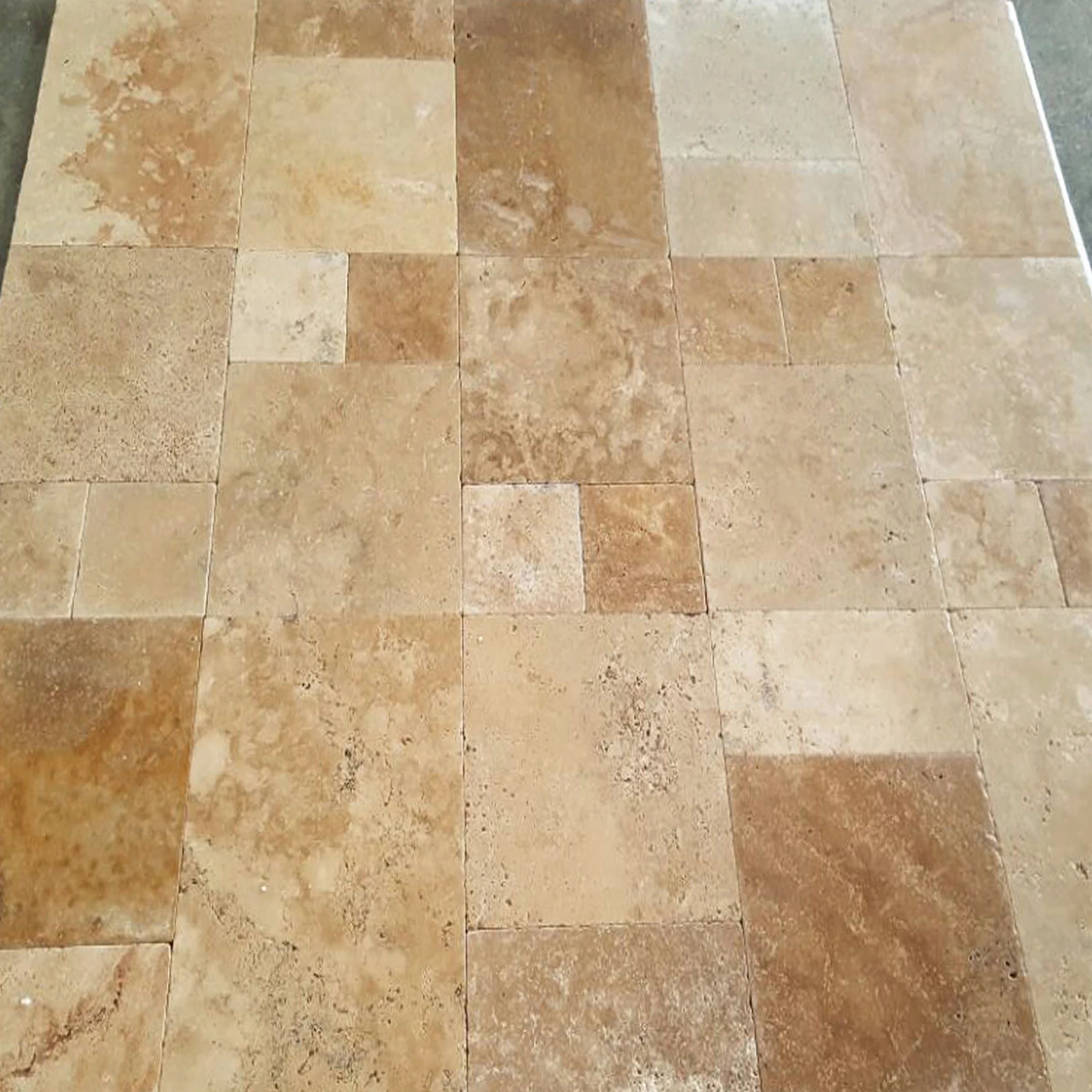 2023 Tuscany Mix Rustic Travertine Tiles French Pattern Sizes Tumbled