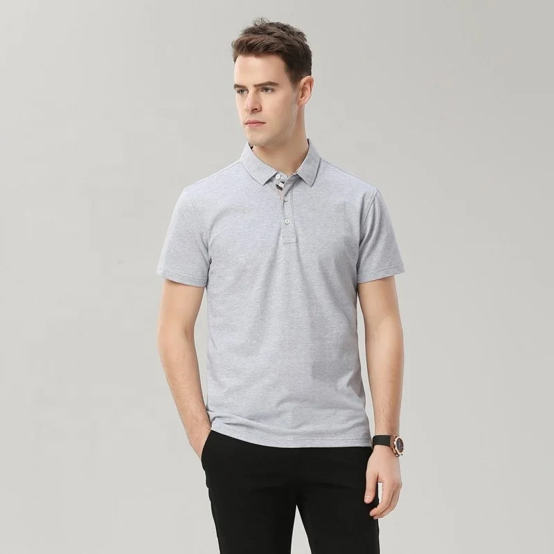 men's no button polo shirts