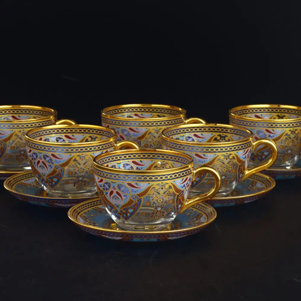 97948 Coffee Set 6 Coffee Cups 6 Saucers Decor Evla Color Gold Buy Gold Plated Coffee Set Turkish Coffee Set Coffee Serving Set Product On Alibaba Com