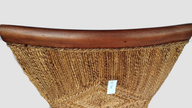 Cheapest Natural Rattan Wicker Dining Chair Furniture Mahogany Wooden Frame Outdoor Garden Chair