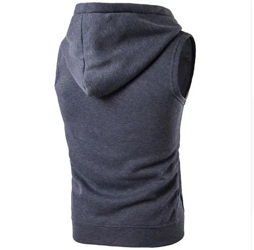 Vest Men Fashion Sleeveless Hoodies Jacket Autumn Causal Zipper Pockets Vest Waistcoat Clothes