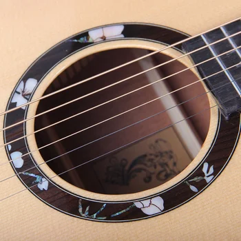 卸売6弦ソリッドスプルーストップフラワーシェルインレイJF