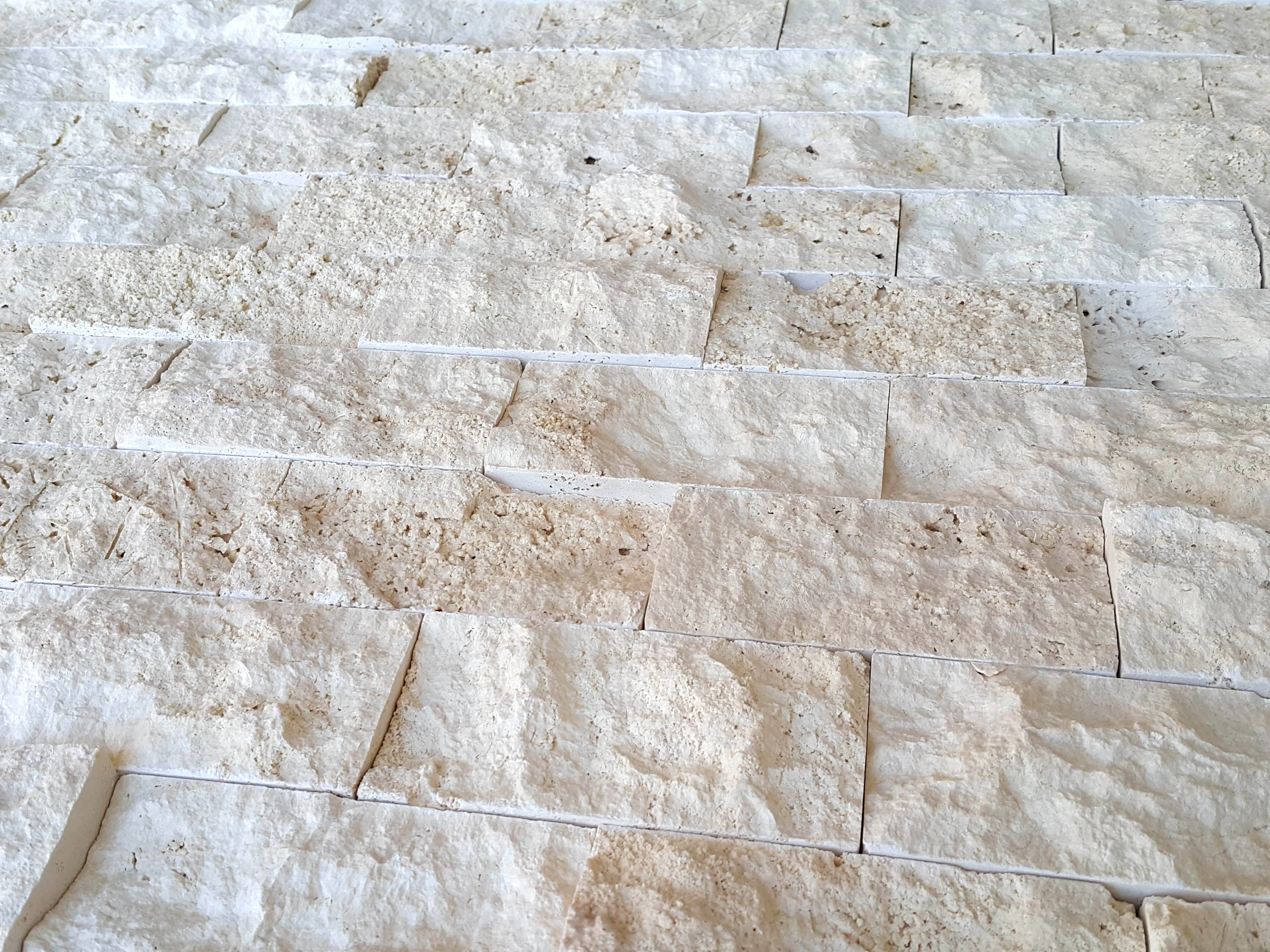 Customizable Manufacturing Home Decorations Model Turkish Light Travertine Split Face Mosaic CEM-SF-01-15