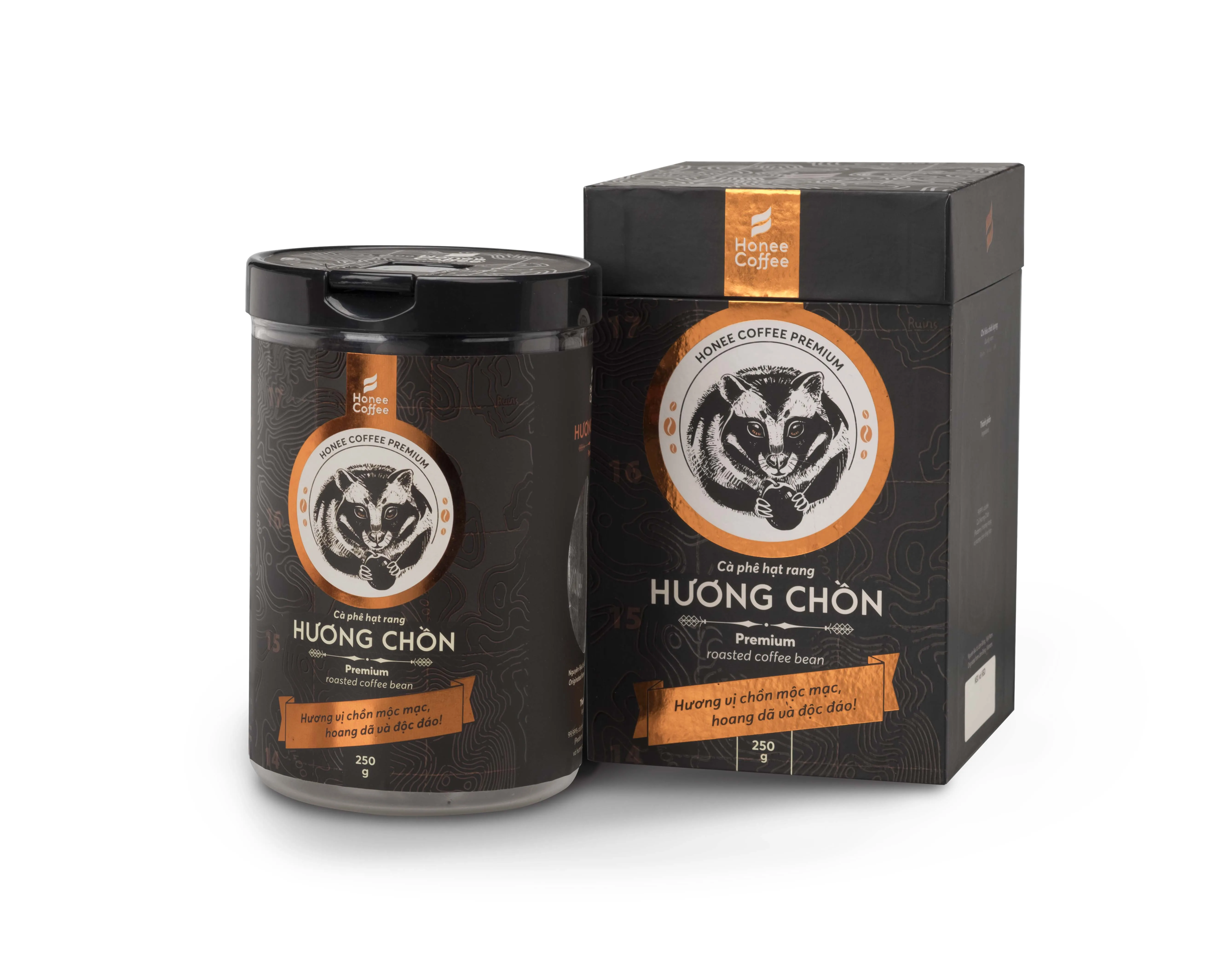 Honee кофейные жареные кофейные зерна с натуральным кофейным лазером премиального качества (коробка)