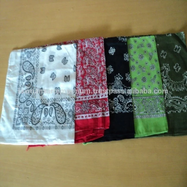 Mix Colours Printed Square Bandanas Head Wraps for Outside in Bulk Wholesale Supplier From India