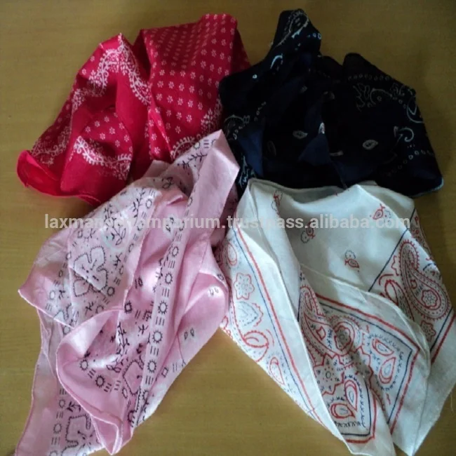 Mix Colours Printed Square Bandanas Head Wraps for Outside in Bulk Wholesale Supplier From India
