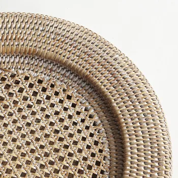high quality item to sell handmade cheap rattan round charger plate/ white rattan charger plate