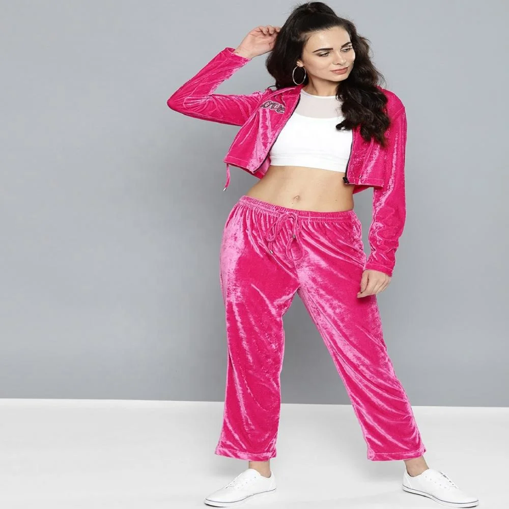 Velour tracksuit pink Clearance