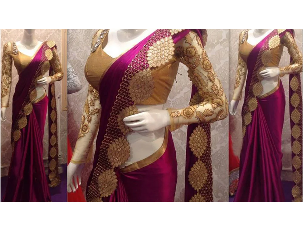 heavy work saree for wedding