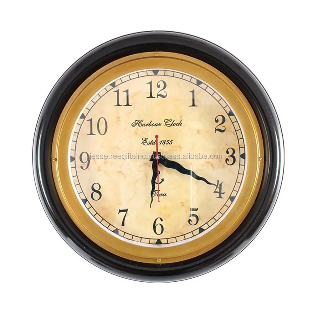 Decorative Wall Clock Antique Design For Home Living Room Black With Golden Dial Buy Decorative Wall Clock Antique Design For Home Living Room Black With Golden Dial