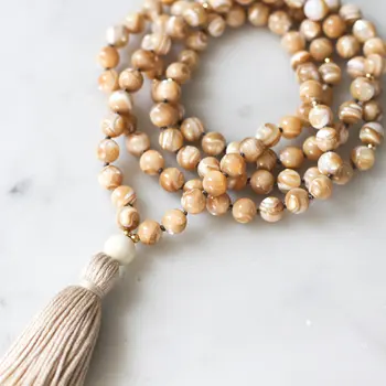Mother Of Pearl Mala Necklace