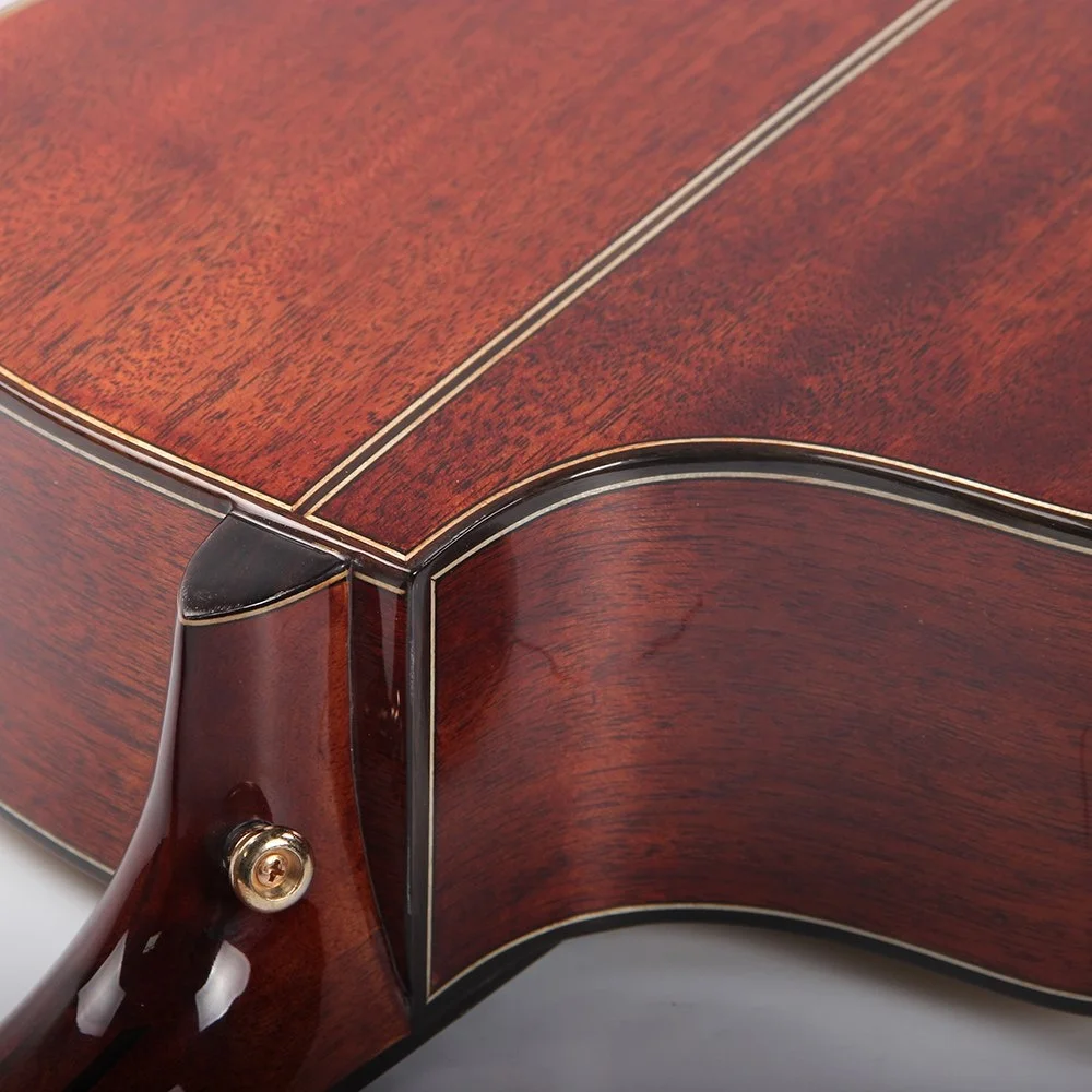 卸売6弦ソリッドスプルーストップフラワーシェルインレイJFボディ