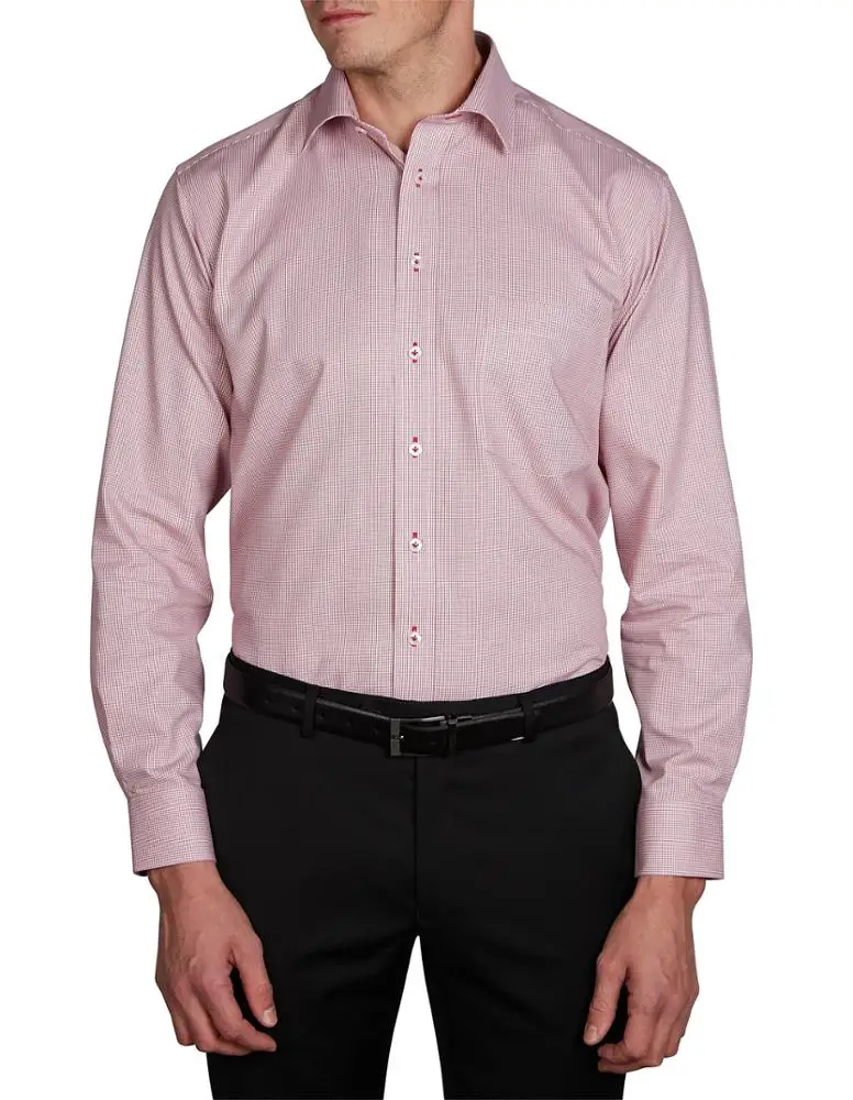 Pink Mauve plaid NEW Men's VAN HEUSEN Casual Dress Shirts 