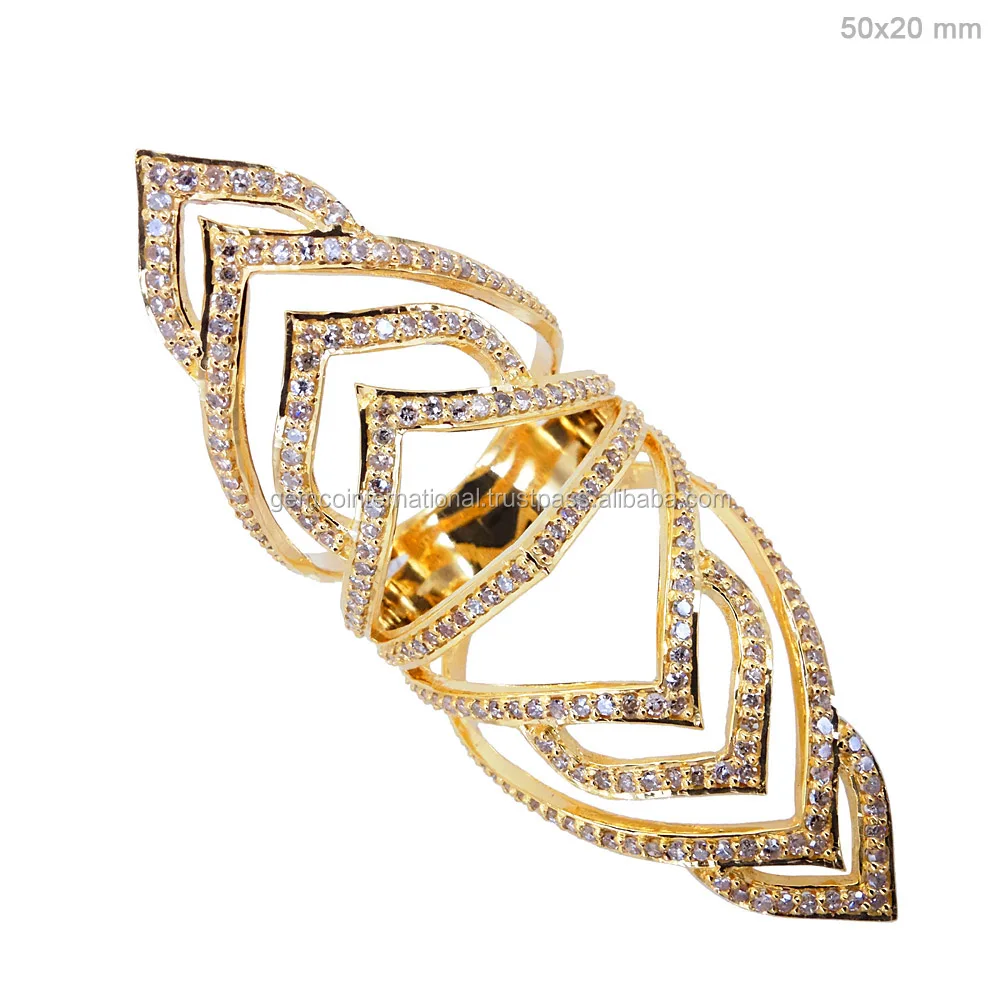 Perhiasan Emas Desain Terbaru 18k 750 Emas Kuning Pave Berlian Cincin Panjang Buy Desainer Diamond Jari Cincin Terbaru Emas Cincin Desain Emas 18k Berlian Product On Alibaba 