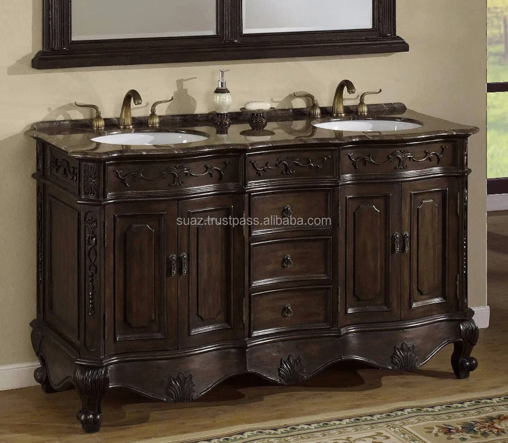 Single Sink 48 Inch Granite Top Vanity Cabinet