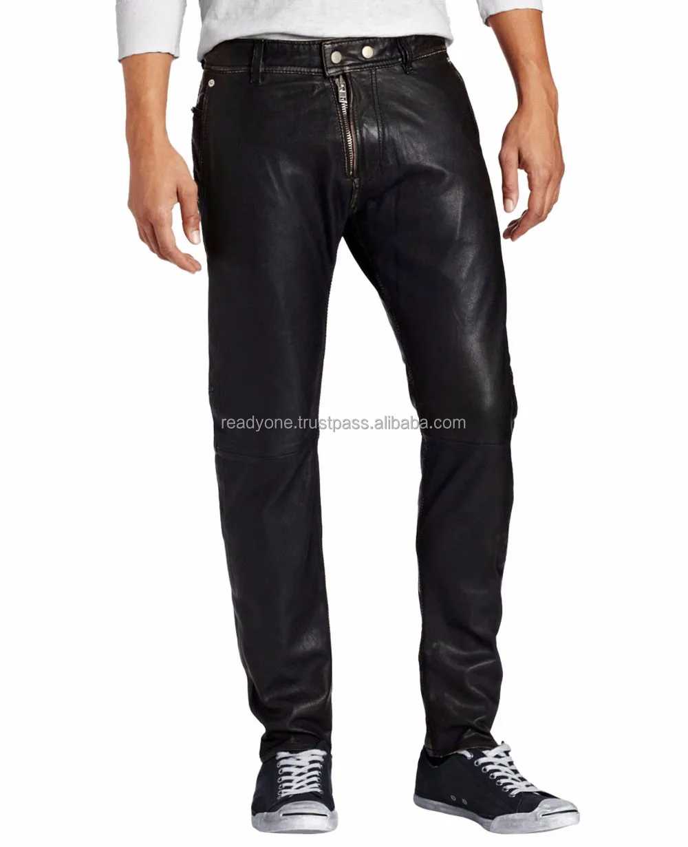 guess leather pants men