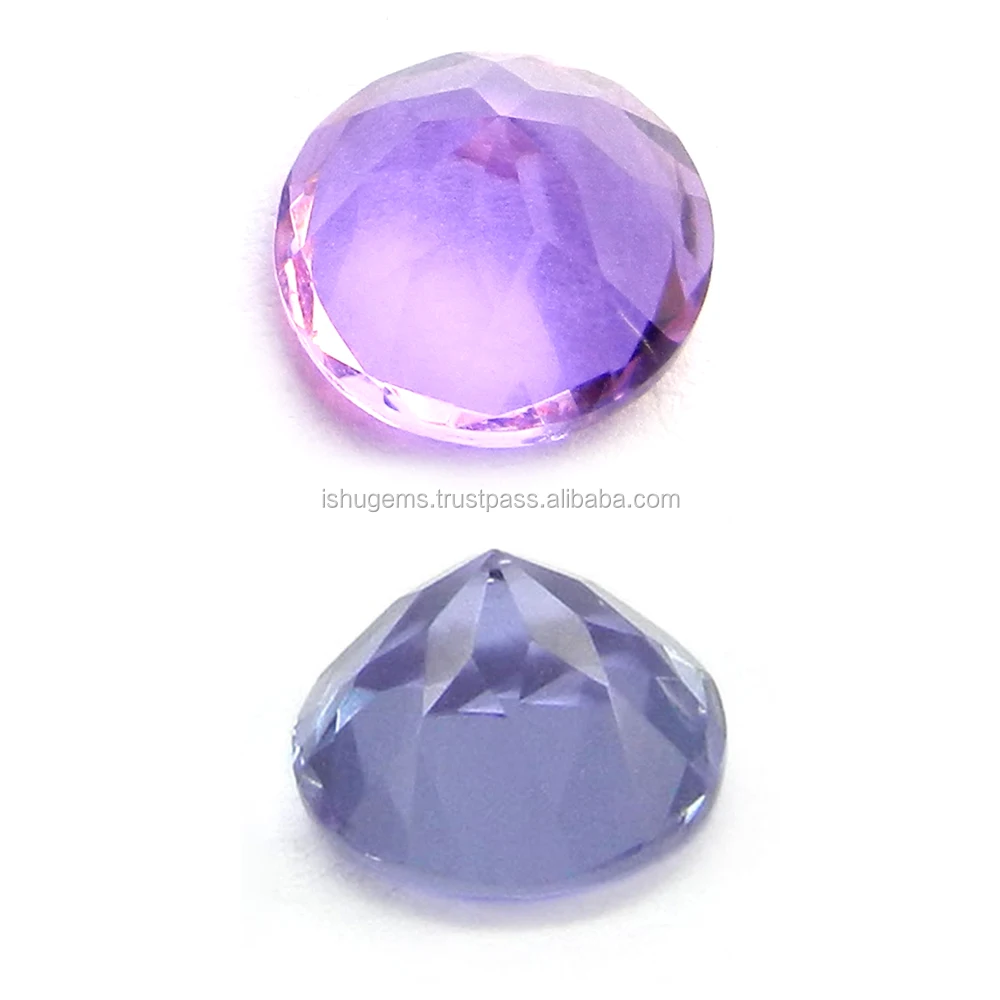 Natural Color Change Alexite Synthetic Autumn Color 8mm Round Cut 1.8 Cts Man Made Gemstone IG4383