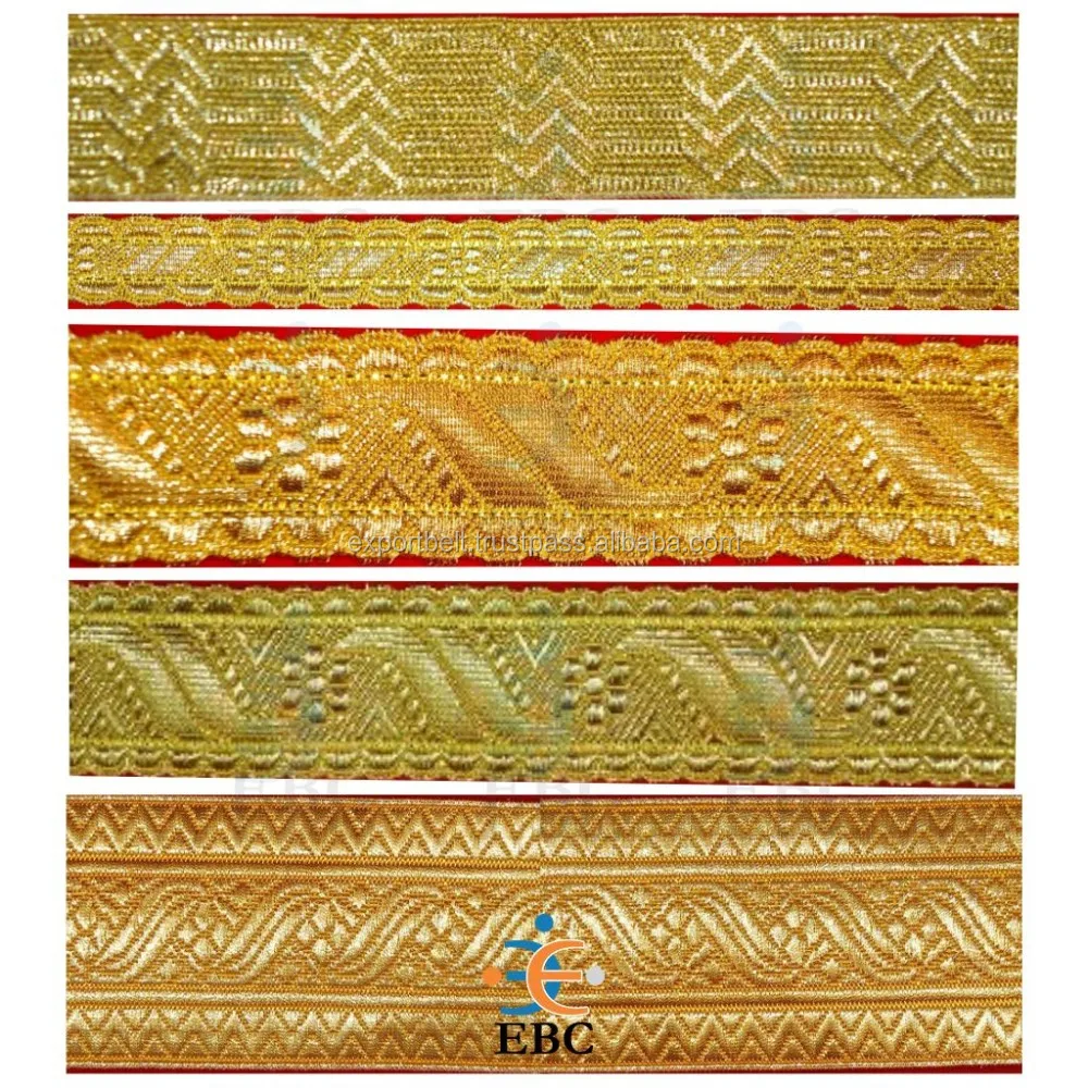 Gold Metallic Braid For Church Liturgical Jacquard Vestment Galloon