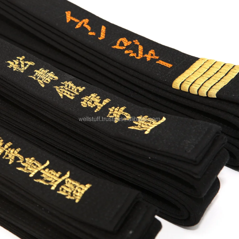 Golden Embroidery Black Belt Taekwondo Karate Judo Belts Buy Karate Belt Custome Colors Black Embroidery Checkered Belt Karate Black Belts For Men And Women Product On Alibaba Com