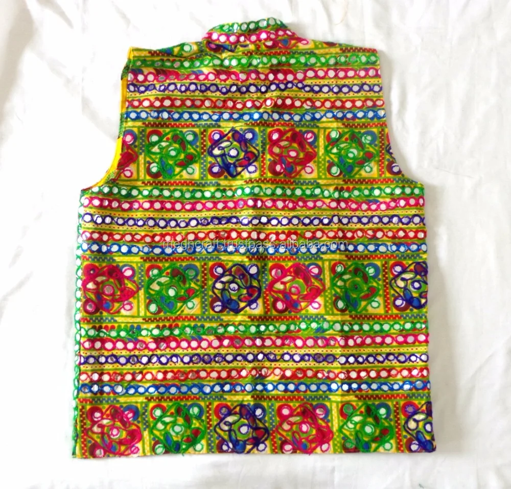 Indian Designer Mirror Embroidery Work Stylish Man Jacket Kutch Vintage  Embroidered Vest Wholesale Banjara Vest