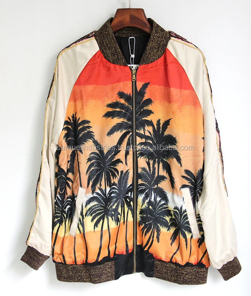 palm tree bomber jacket