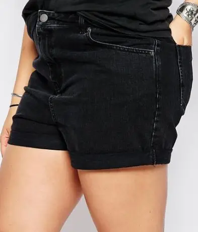 black jean booty shorts