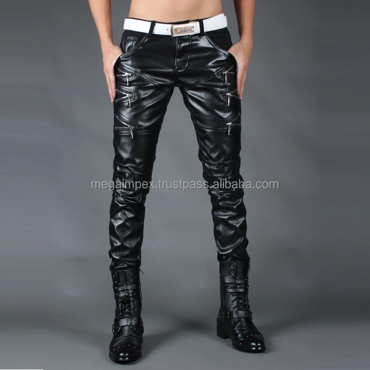 Imitation leather trousers  Black  Men  HM IN