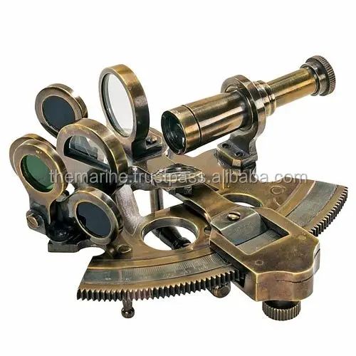 Antique Brass Brown Nautical Sextant Maritime Collectible Gift 