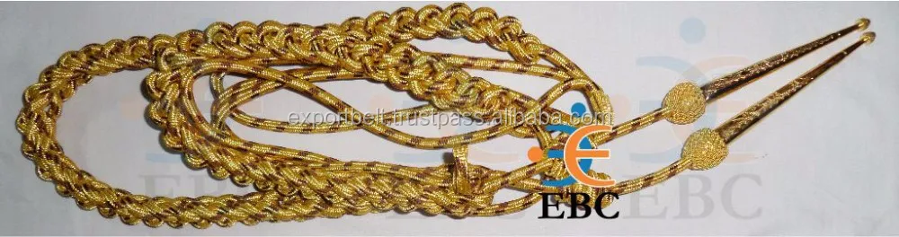 Oem Wholesale Gold Wire Double Brass Tip Uniform Aiguillette Customized ...