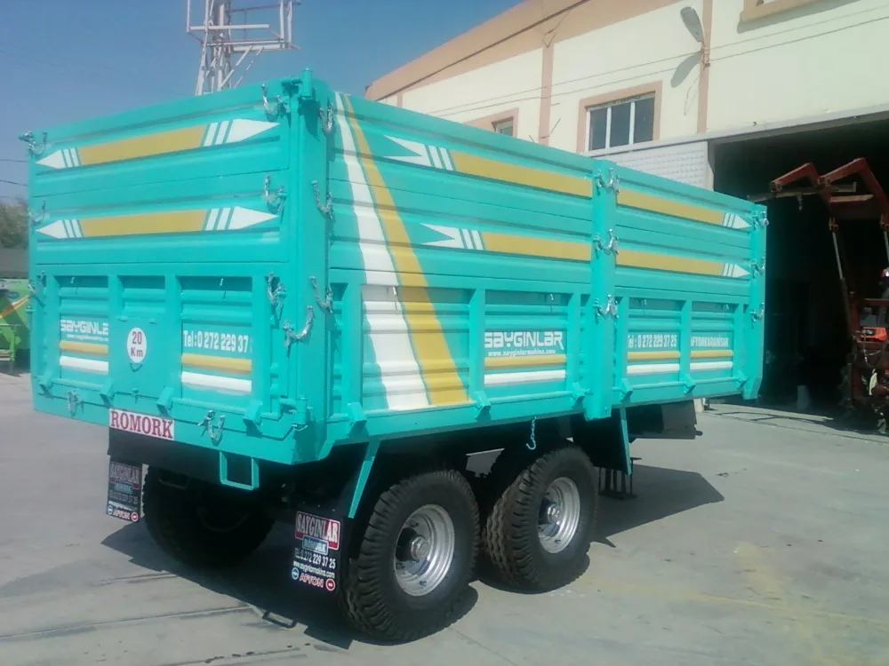 Tractor Trailer Price Double Axle Rear Tipping Mechanic Brake Tipping