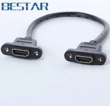 1.4V HDMI A Type Fmale to HDMI Female Extension Cord Screw Holes Lock Panel Mount Cable with screws 1ft 3ft 30cm 100cm 1m