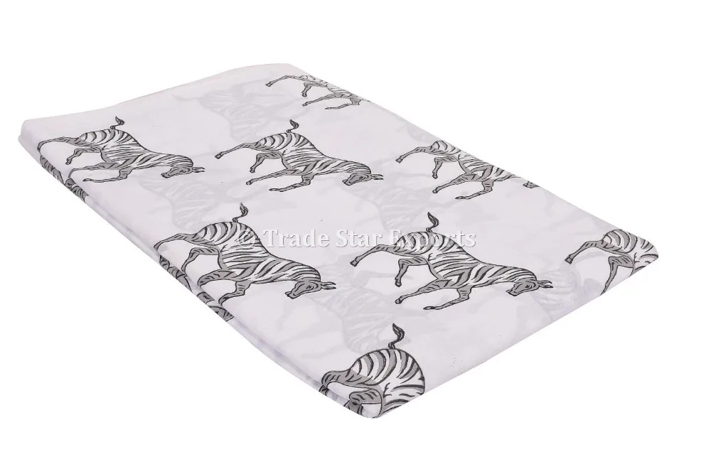 Индийская Этническая Зебра ткань для бега с ручным принтом модной обивки Sanganeri