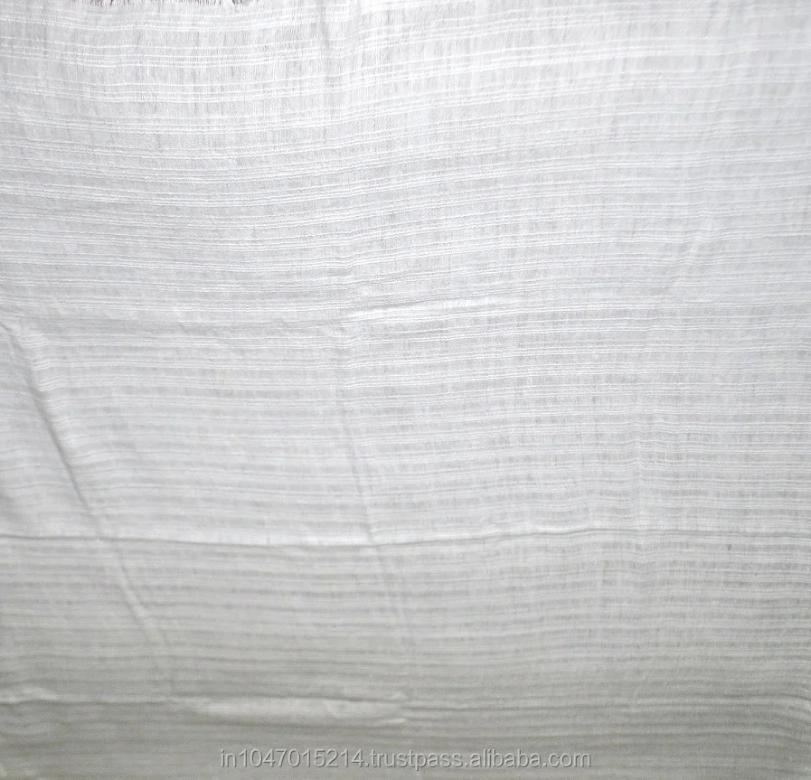 Белый на белом 100% льняная полосатая ткань ручной