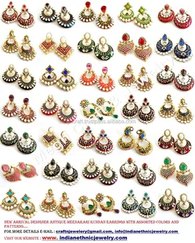 Bollywood fashion earring-Meenakari kundan earring-Indian traditional earrings-Wholesale indian jewelry