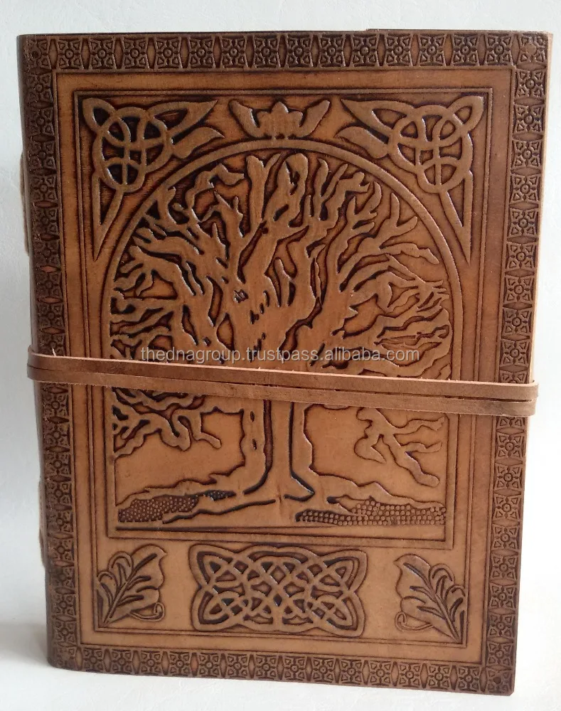 Tree Of Life Book Of Shadow Leather Journal Handmade Vintage Tan Color 