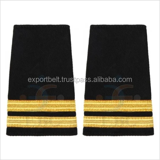 2 Bar Merchant Marine Engineer Epaulette Gold Stripe Epaulettes 